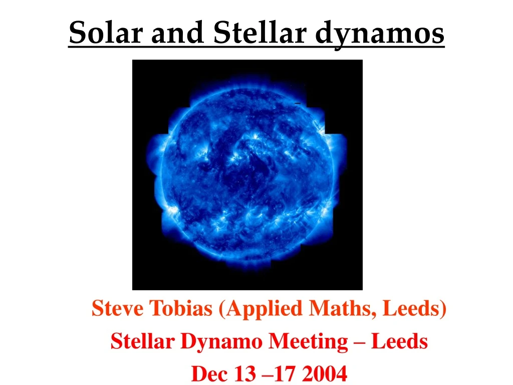 solar and stellar dynamos