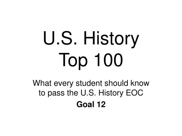 U.S. History  Top 100