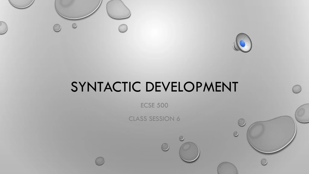 syntactic development