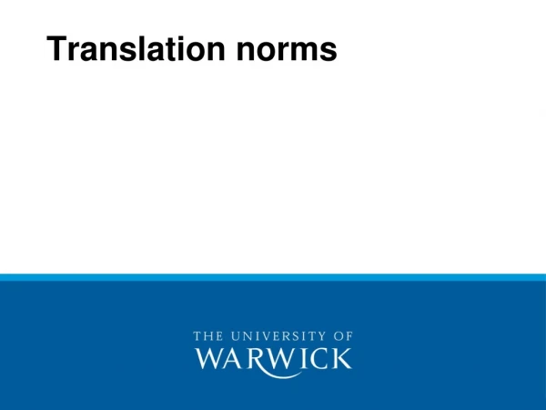 Translation norms