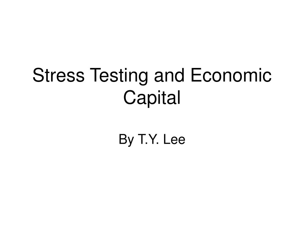 stress testing and economic capital