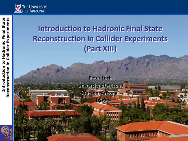 Introduction to  Hadronic  Final State Reconstruction in Collider Experiments (Part XIII)