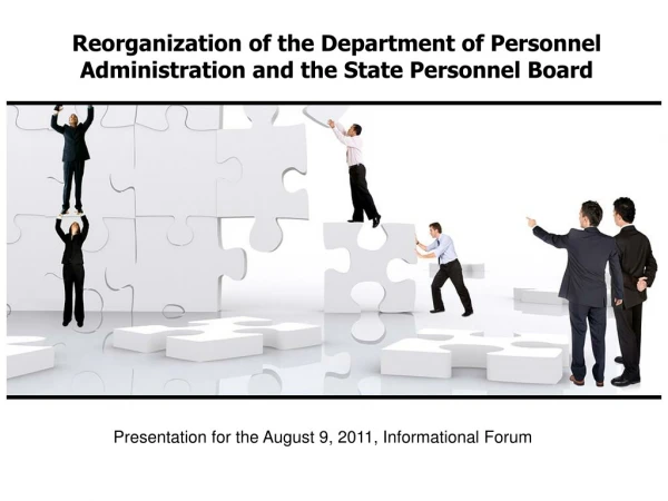Reorganization of the Department of Personnel Administration and the State Personnel Board