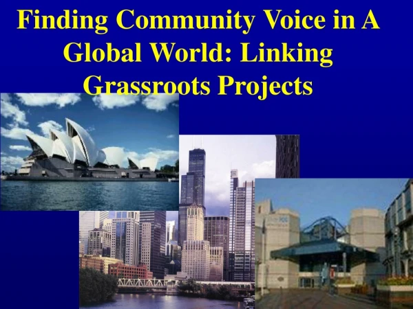 Finding Community Voice in A Global World: Linking Grassroots Projects