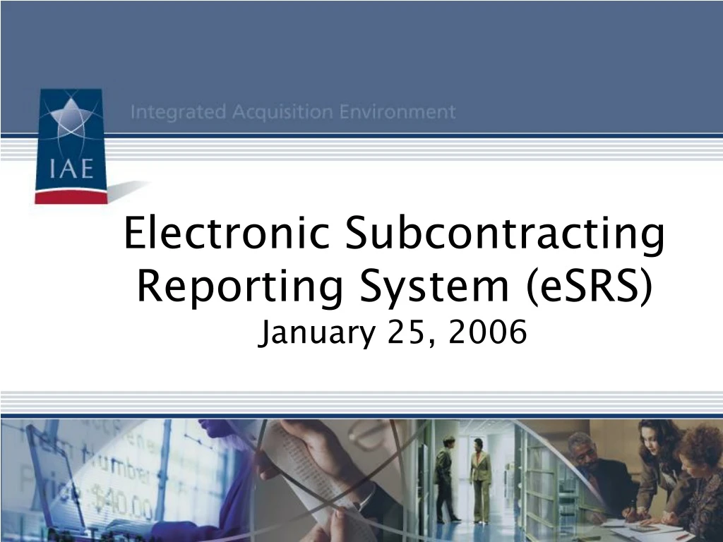 electronic subcontracting reporting system esrs january 25 2006