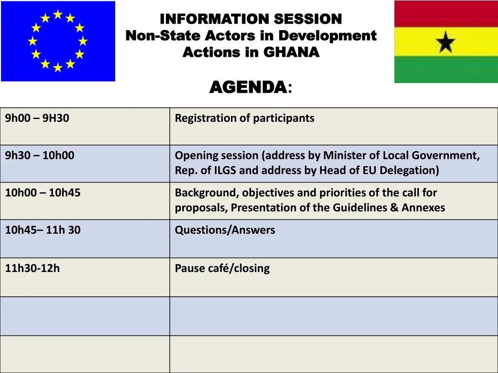 information session non state actors