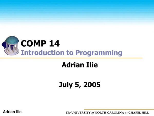 COMP 14 Introduction to Programming