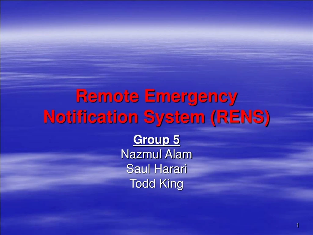 remote emergency notification system rens