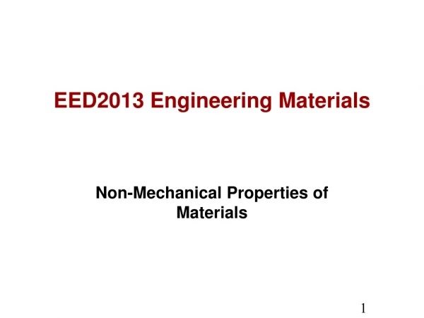 EED2013 Engineering Materials