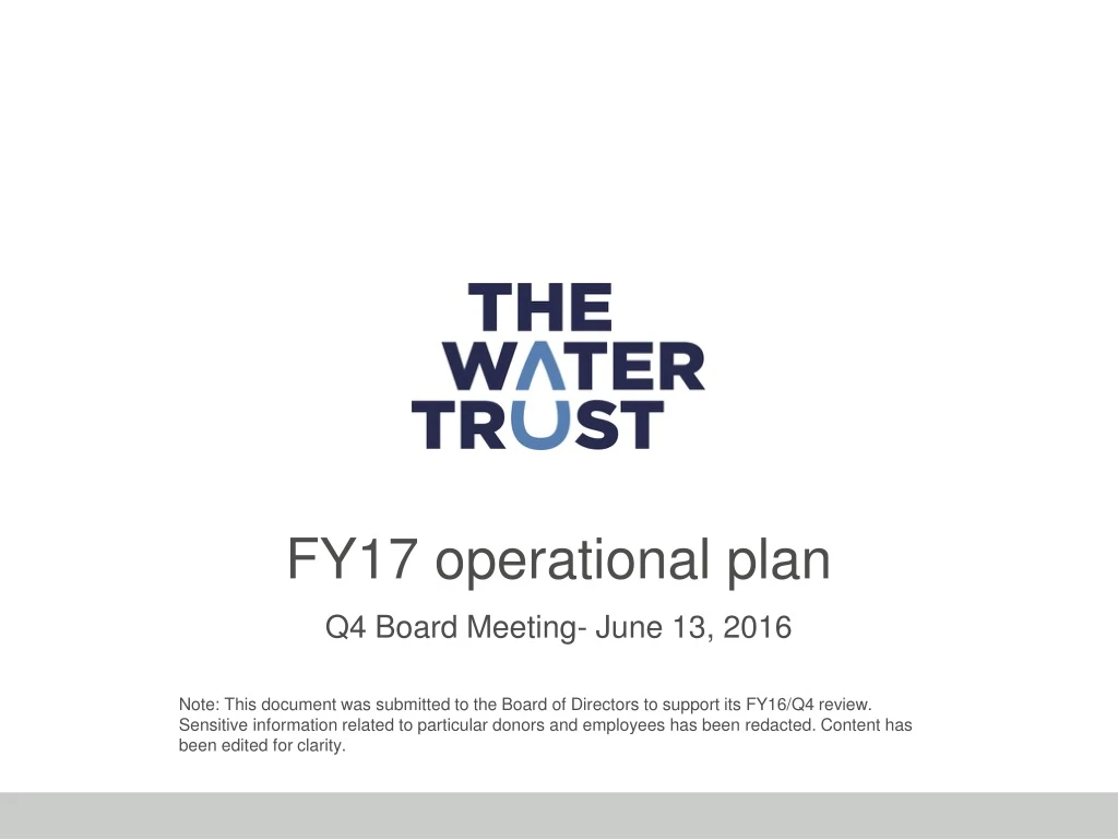 fy17 operational plan