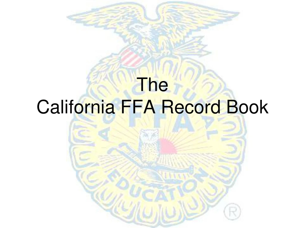 the california ffa record book