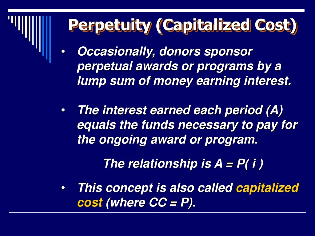 perpetuity capitalized cost