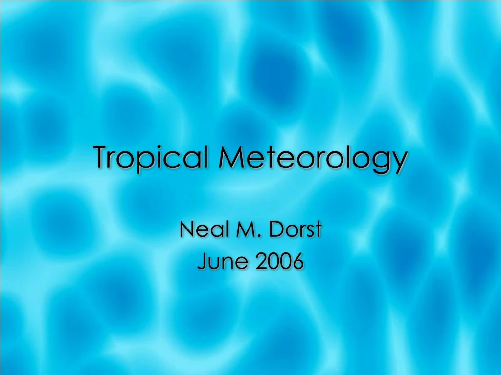tropical meteorology