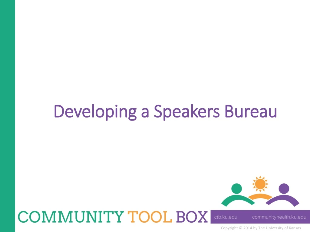 developing a speakers bureau