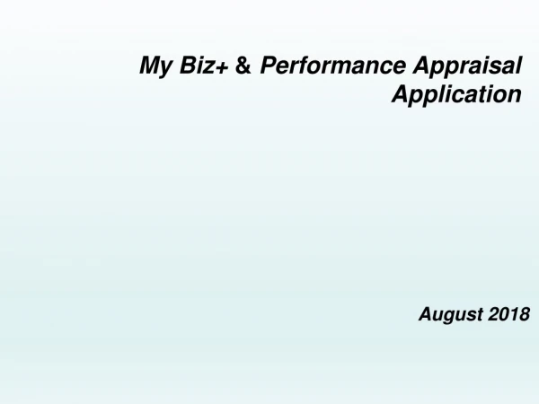 My Biz+  &amp;  Performance Appraisal Application