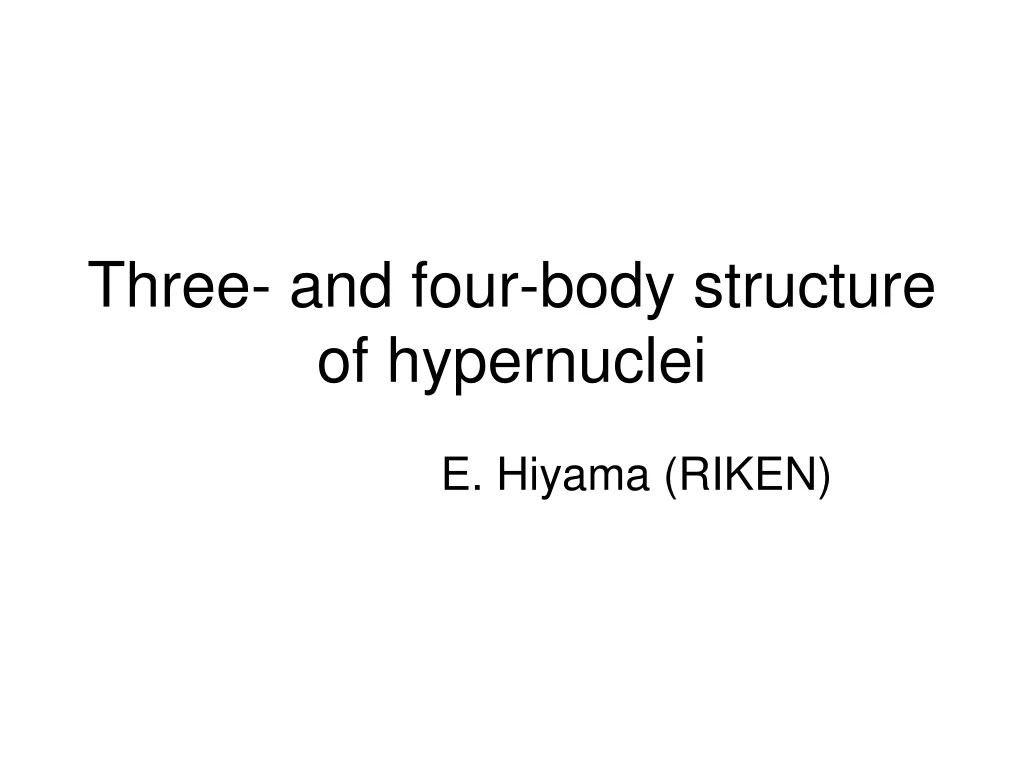 three and four body structure of hypernuclei