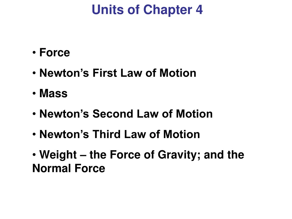 units of chapter 4