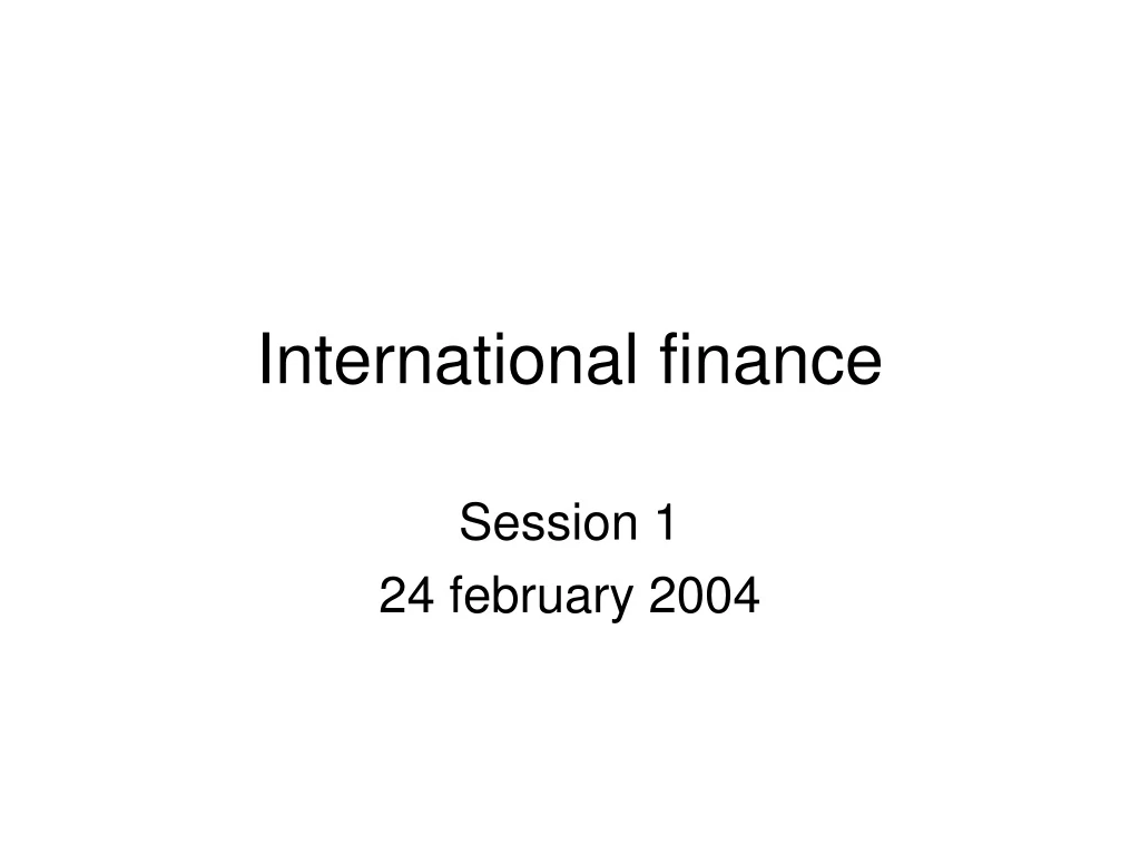 international finance