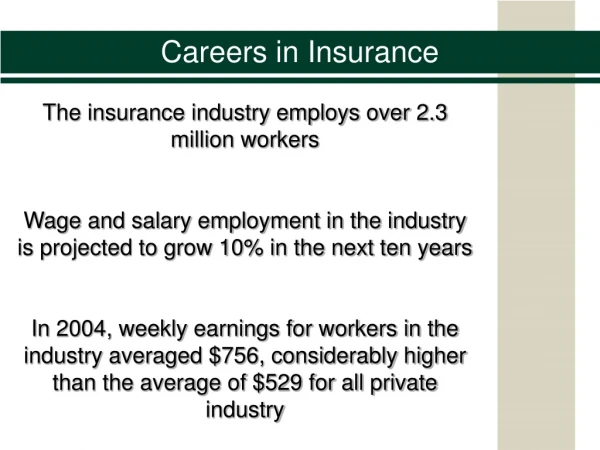 Careers in Insurance