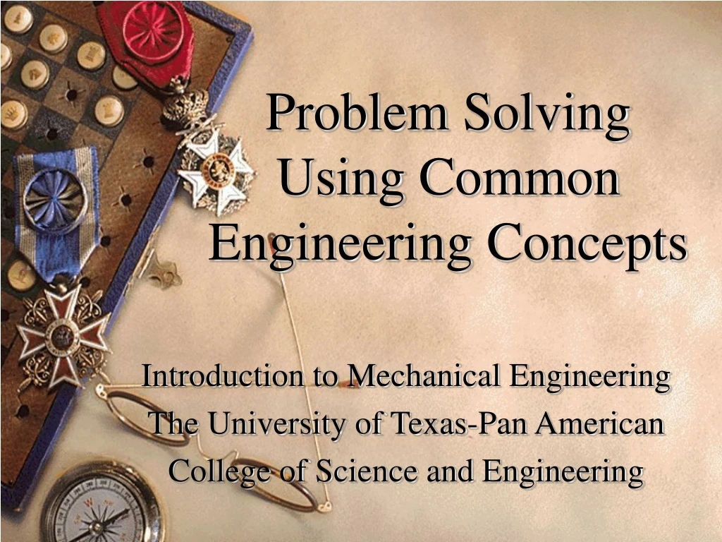 problem solving using common engineering concepts