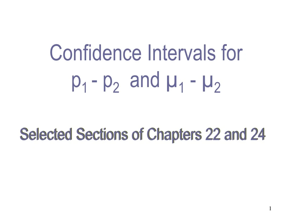 selected sections of chapters 22 and 24