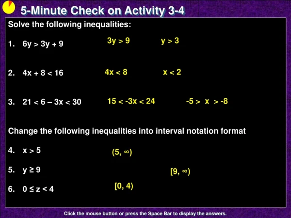 5-Minute Check on Activity  3-4