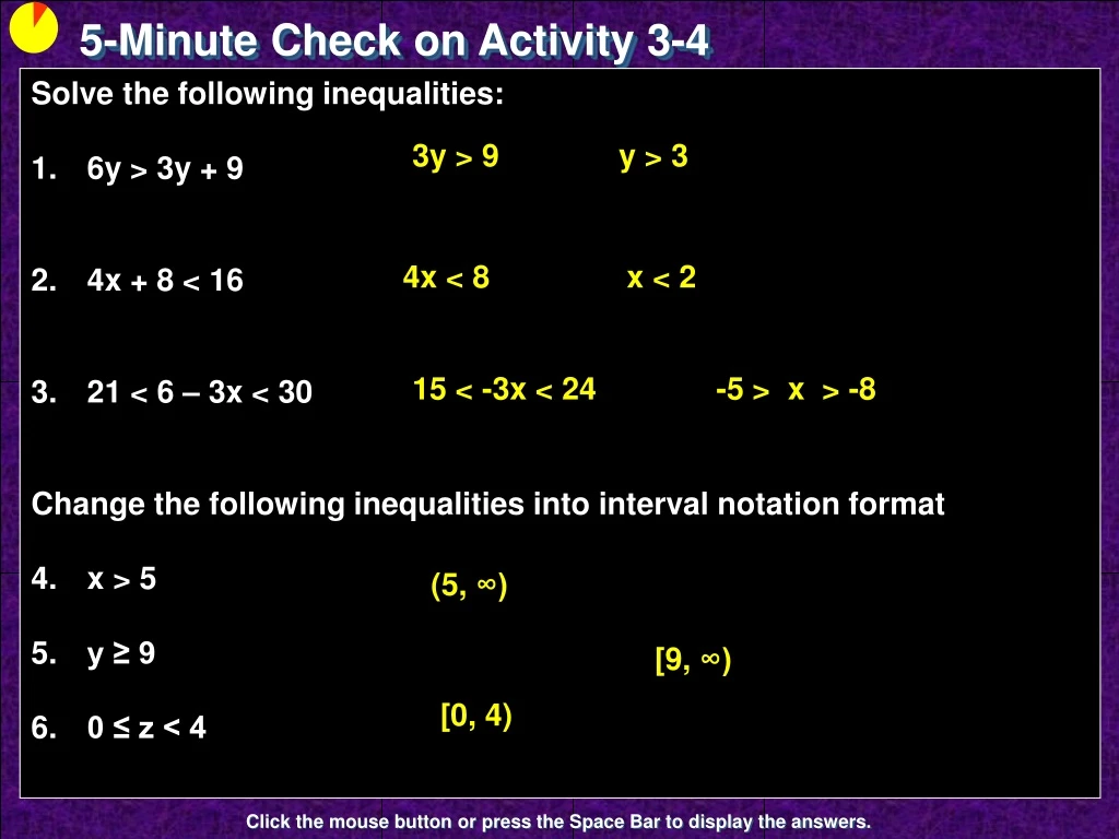 5 minute check on activity 3 4