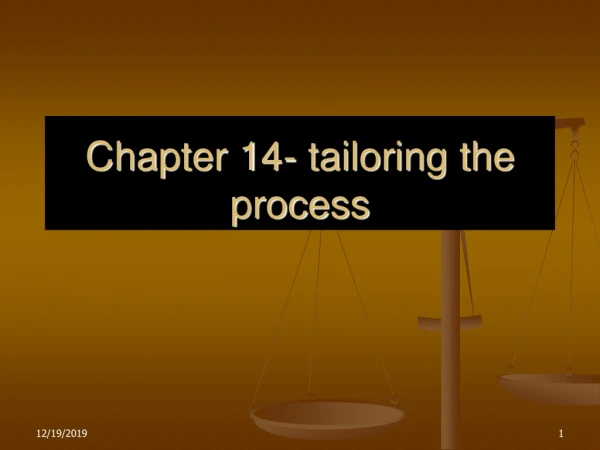 Chapter 14- tailoring the process