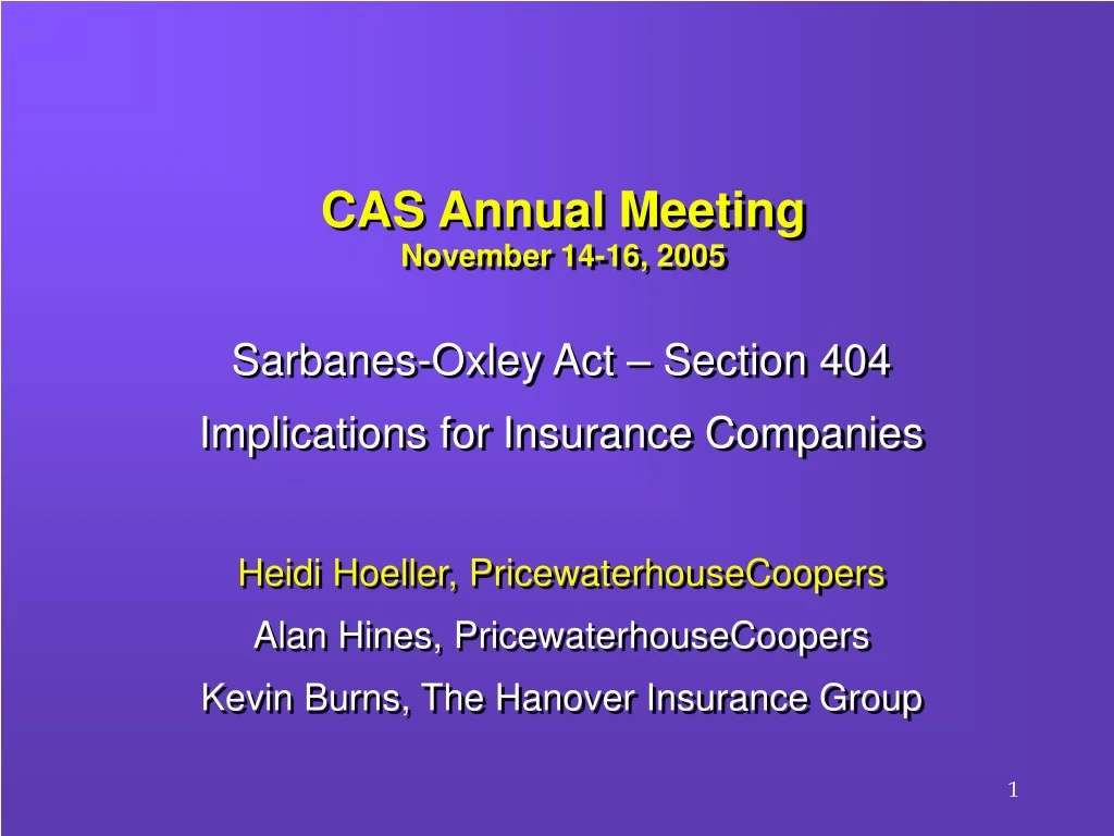 cas annual meeting november 14 16 2005