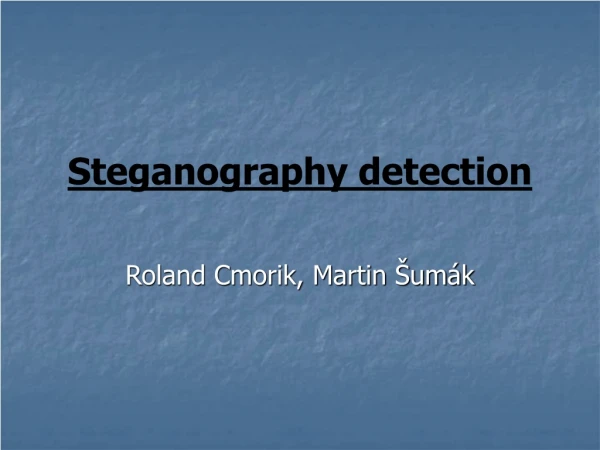 Steganography detection