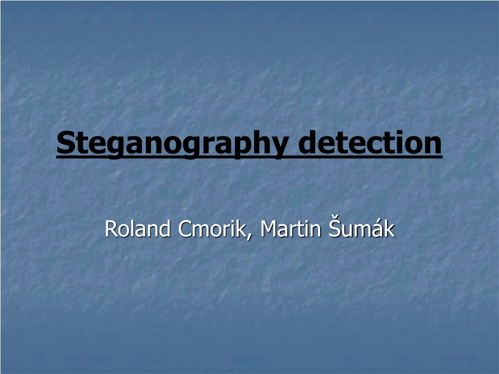 steganography detection