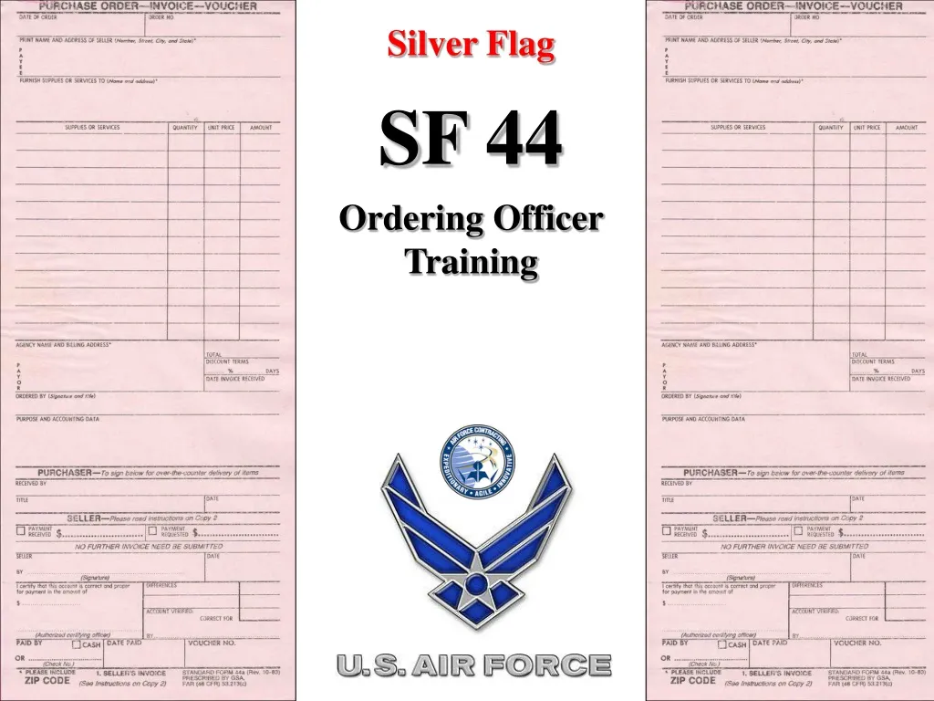 silver flag sf 44 ordering officer training