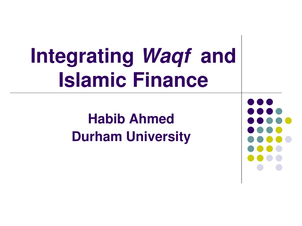 integrating waqf and islamic finance