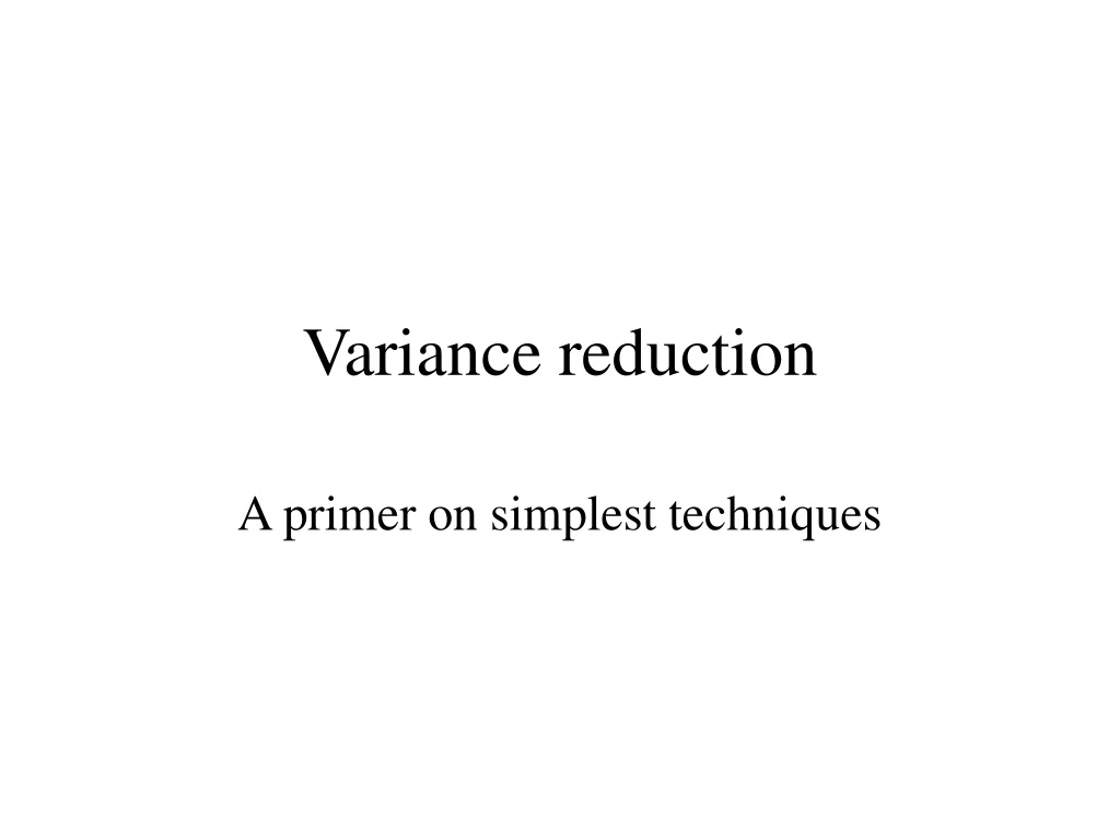 variance reduction