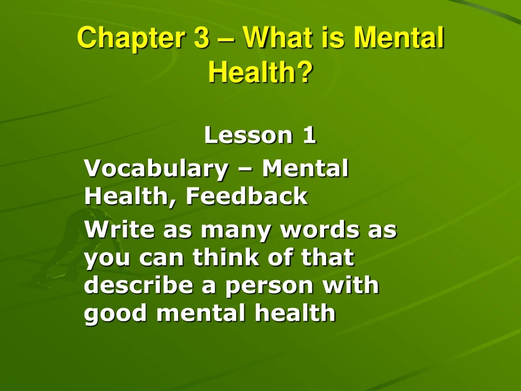 chapter 3 what is mental health