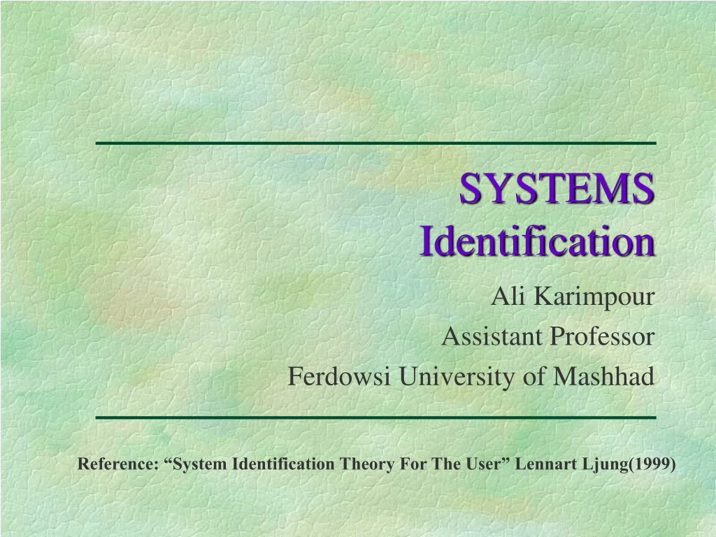 systems identification