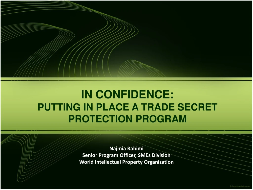 in confidence putting in place a trade secret protection program