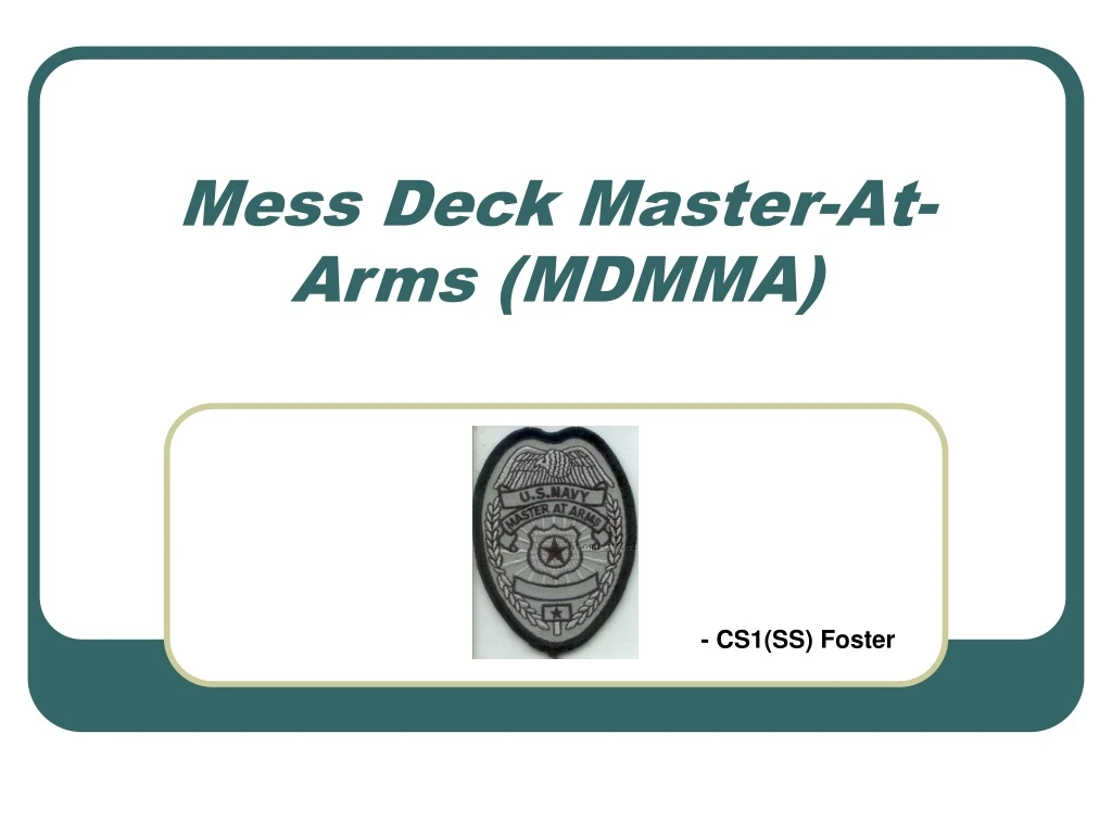 mess deck master at arms mdmma