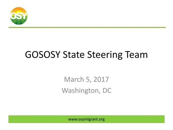 GOSOSY State Steering Team