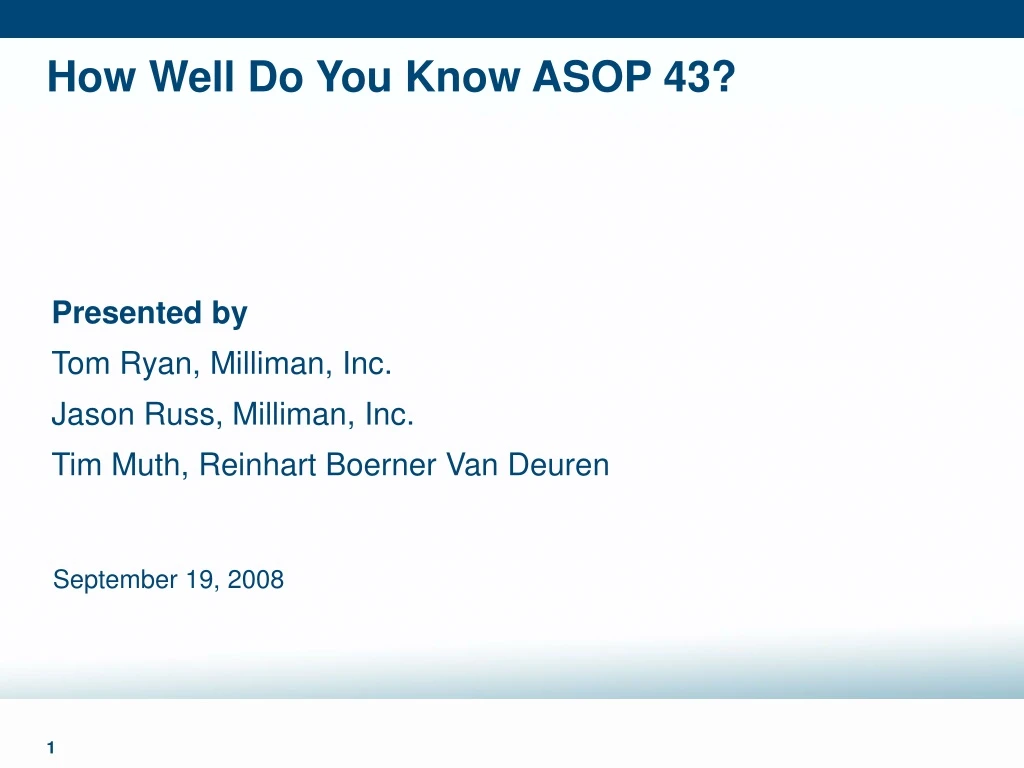 how well do you know asop 43