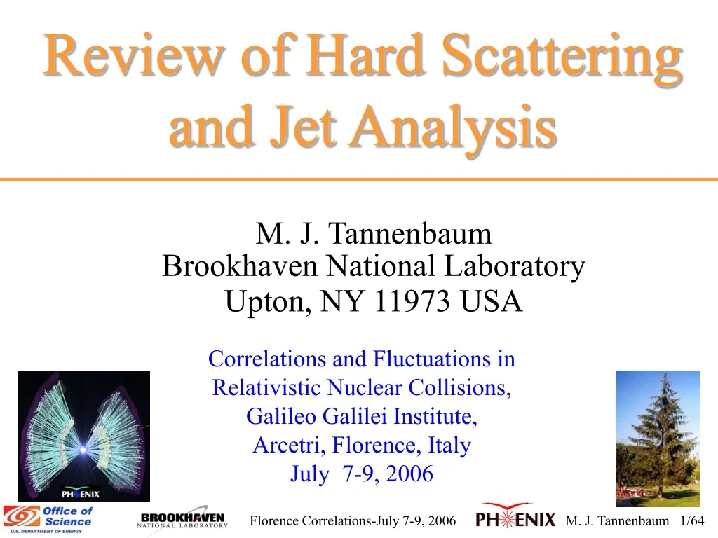 review of hard scattering and jet analysis