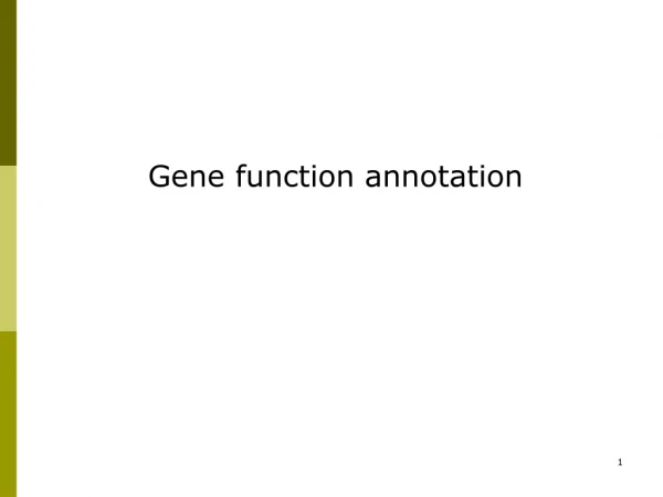 Gene function annotation