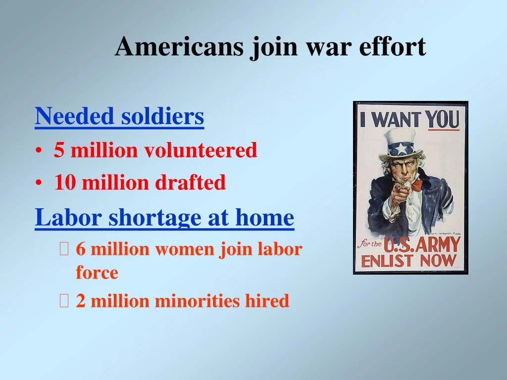 americans join war effort