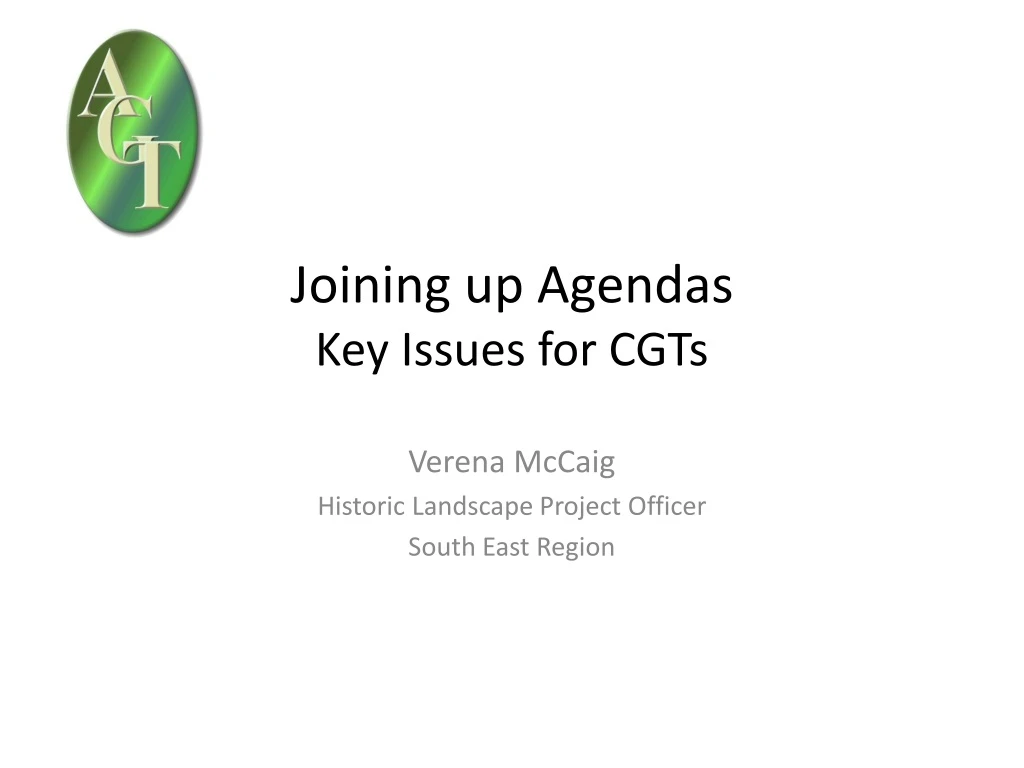 joining up agendas key issues for cgts