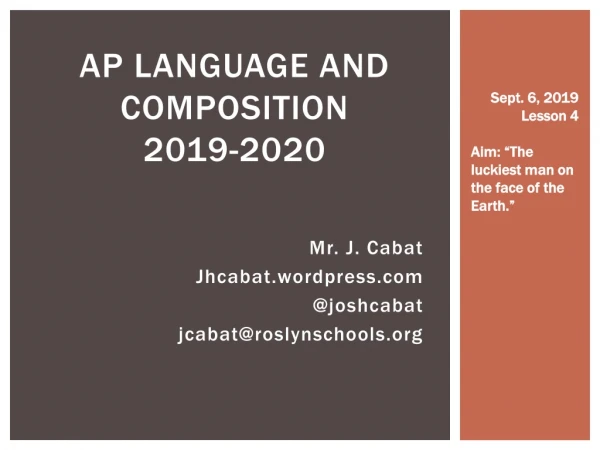 AP Language and Composition 2019-2020