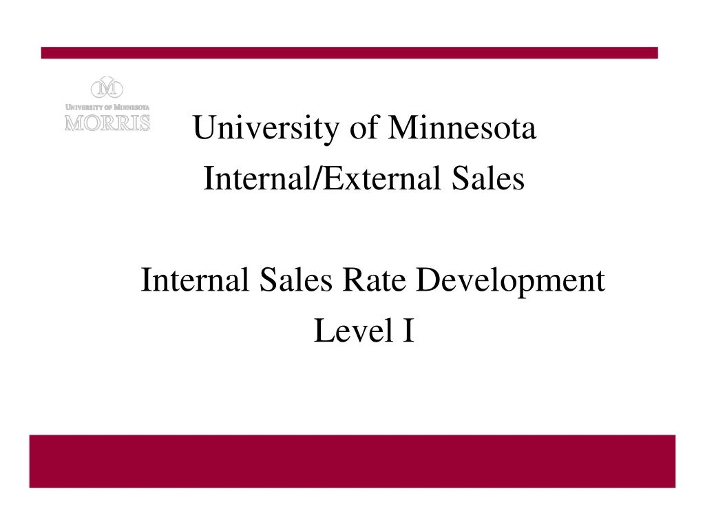 university of minnesota internal external sales