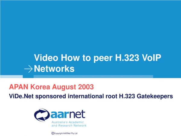 Video How to peer H.323 VoIP Networks