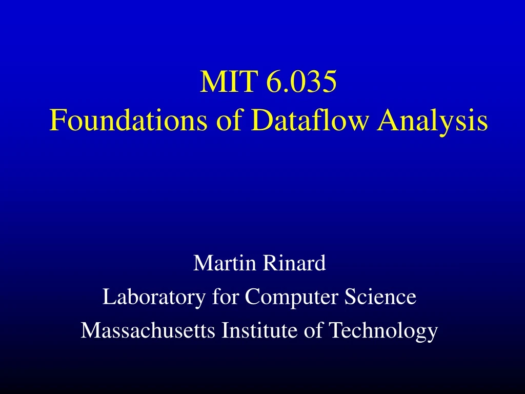 mit 6 035 foundations of dataflow analysis