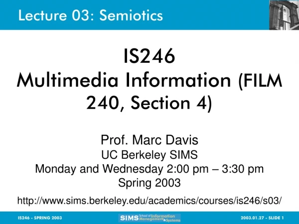 Lecture 03: Semiotics