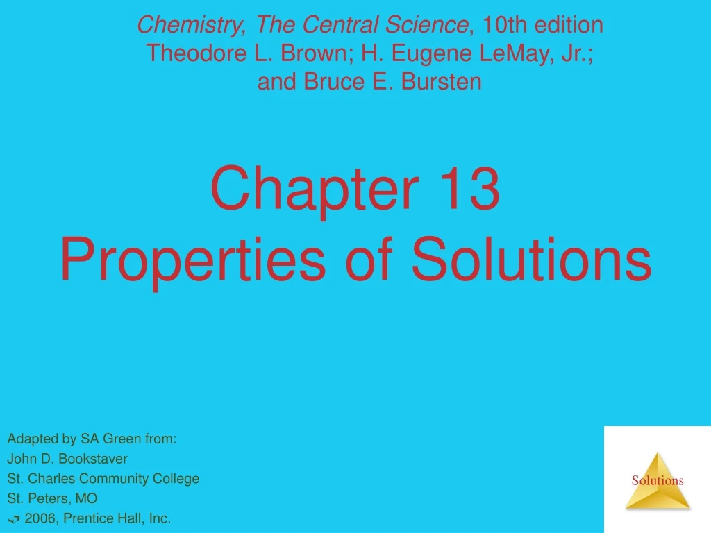 chapter 13 properties of solutions